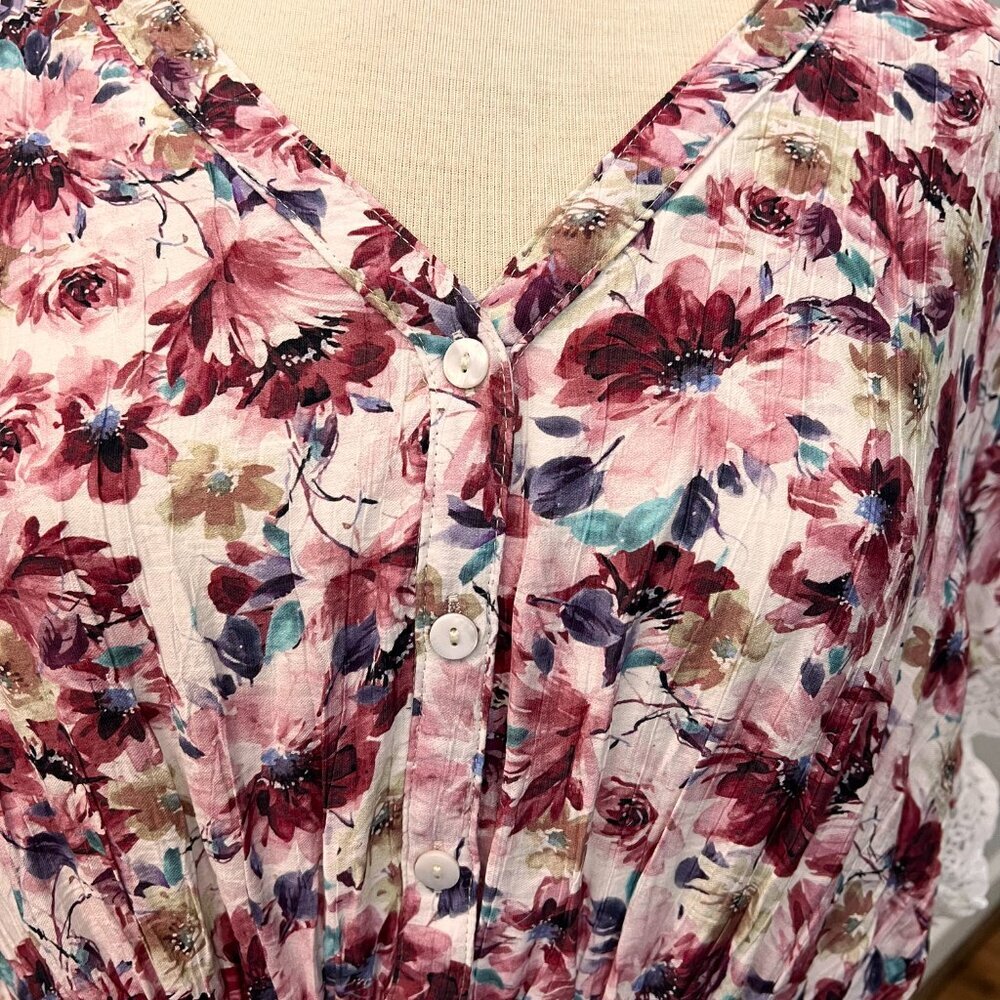 Baltic Born Aliyah Pink Floral Lace Sleeve Dress Sz 3XL - Picture 14 of 15